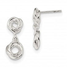 Quality Gold Sterling Silver Knot Polished Dangle Earrings - QE13632