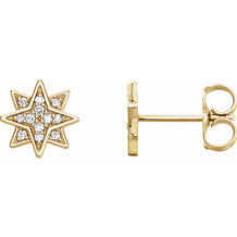 14K Yellow .08 CTW Diamond Star Earrings - 86435601P