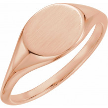 14K Rose 11x9 mm Oval Signet Ring - 51551103P