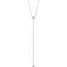 14K White 1/5 CTW Diamond Y 15-17 Necklace - 65346560000P