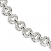 Quality Gold Sterling Silver Polished Braided Circle 7.75 inch Bracelet - QG4475-8