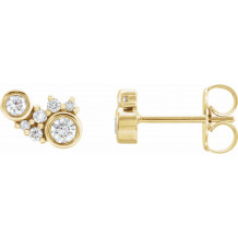 14K Yellow 1/4 CTW Diamond Scattered Bezel-Set Earrings - 87129601P