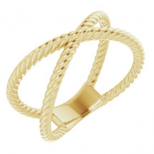 14K Yellow Criss-Cross Rope Ring - 51737102P