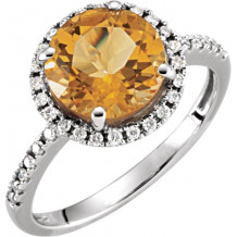 14K White Citrine & 1/6 CTW Diamond Ring - 651449100P