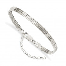 Quality Gold Sterling Silver Polished  2in Ext Fancy Bracelet - QG4225-7.5