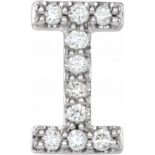 14K White .04 CTW Diamond Single Initial I Earring - 867976040P