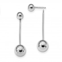 Quality Gold Sterling Silver Rhodium-plated Dangle Ball Jacket  Ball Post Stud Earrings - QE13056