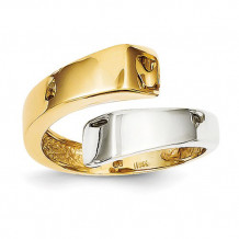 Quality Gold 14k Two-Tone Square Overlapping Ring - K1448