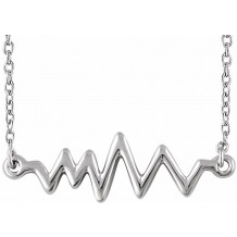 14K White Heartbeat 16-18 Necklace - 65213360001P