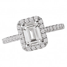 14k White Gold Halo Semi-Mount Diamond Engagement Ring