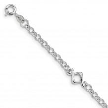 Quality Gold Sterling Silver Rhodium-plated Fancy Bracelet - QG3889-7.5