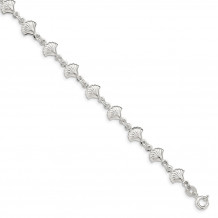 Quality Gold Sterling Silver Polished Sea Shell Bracelet - QG4826-7.75