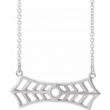 14K White Vintage-Inspired Bar 18 Necklace - 86877605P