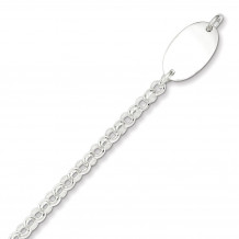 Quality Gold Sterling Silver Rhod-plated Baby Bracelet  Oval Plate - QH919-6