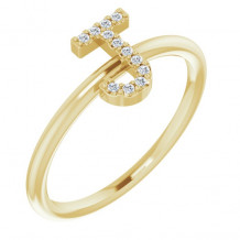 14K Yellow .05 CTW Diamond Initial J Ring - 1238346046P