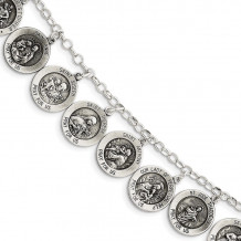 Quality Gold Sterling Silver 12 Saints Bracelet - QC4383
