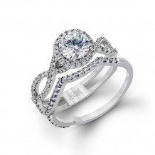 Zeghani 14k White Gold Diamond Engagement Ring