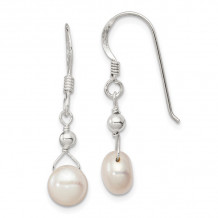 Quality Gold Sterling Silver Freshwater Cultured Pearl Dangle Earrings - QE2054