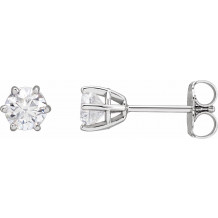 14K White 4.5 mm I3 3/4 CTW Diamond 6-Prong Wire Basket Earrings - 292366080P