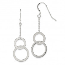 Quality Gold Sterling Silver Circle Dangle Earrings - QE4008