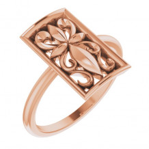 14K Rose Vintage-Inspired Cross Ring - R43099103P