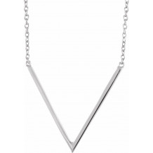 14K White V 16-18 Necklace - 65213260001P