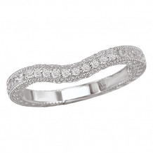 14k White Gold Curved Wedding Band