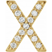 14K Yellow .06 CTW Diamond Single Initial X Earring - 867976121P