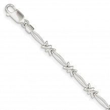 Quality Gold Sterling Silver Polished Fancy Bracelet - QG3309-7.5