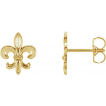 14K Yellow Fleur-De-Lis Earrings - 861091004P