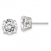 Quality Gold Sterling Silver 9mm Round Basket Set CZ Stud Earrings - QE7472