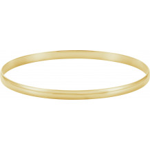 14K Yellow 8 mm Half Round Bangle 7 3/4 Bracelet - BRC111650P