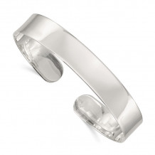 Quality Gold Sterling Silver 10.25mm Fancy Cuff Bangle Bracelet - QB81