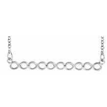 14K White Infinity-Inspired 16-18 Bar Necklace - 86768101P