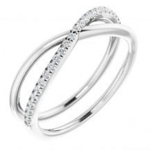 14K White 1/10 CTW Diamond Criss-Cross Ring - 65197660001P