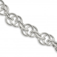 Quality Gold Sterling Silver Polished Fancy Link 8.5 inch Bracelet - QG4479-8.5