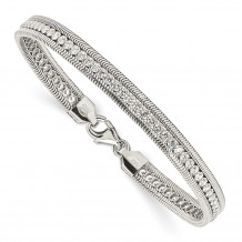 Quality Gold Sterling Silver CZ Polished Bracelet - QG4497-7.5