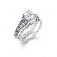 Zeghani 14k White Gold Diamond Engagement Ring Set