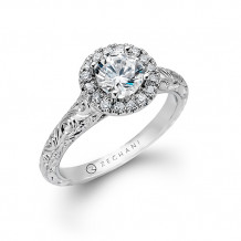 Zeghani 14k White Gold Diamond Engagement Ring