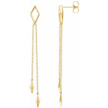 14K Yellow Geometric Chain Earrings - 65233460001P