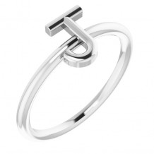 14K White Initial J Ring - 51895155P