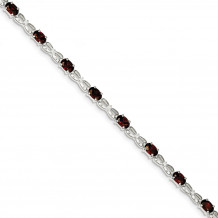 Quality Gold Sterling Silver Red & Clear CZ Bracelet - QX181CZ