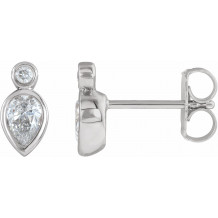 Platinum 1/3 CTW Diamond Bezel-Set Earrings - 86859603P