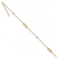 Quality Gold 14k Two Tone Beads & Infinity Anklet - ANK301-10