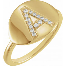 14K Yellow Initial A 1/10 CTW Diamond Ring - 653628600P