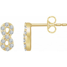 14K Yellow 1/6 CTW Diamond Infinity Earrings - 65277360001P