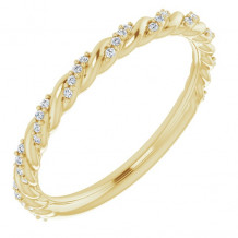 14K Yellow 1/8 CTW Diamond Pavu00e9 Twisted Anniversary Band - 1226806001P