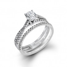 Zeghani 14k White Gold Diamond Engagement Ring