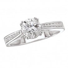 La Vie 14k White Gold Peg Head Semi-Mount Diamond Engagement Ring