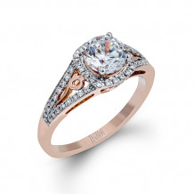 Zeghani 14k Rose Gold Diamond Engagement Ring